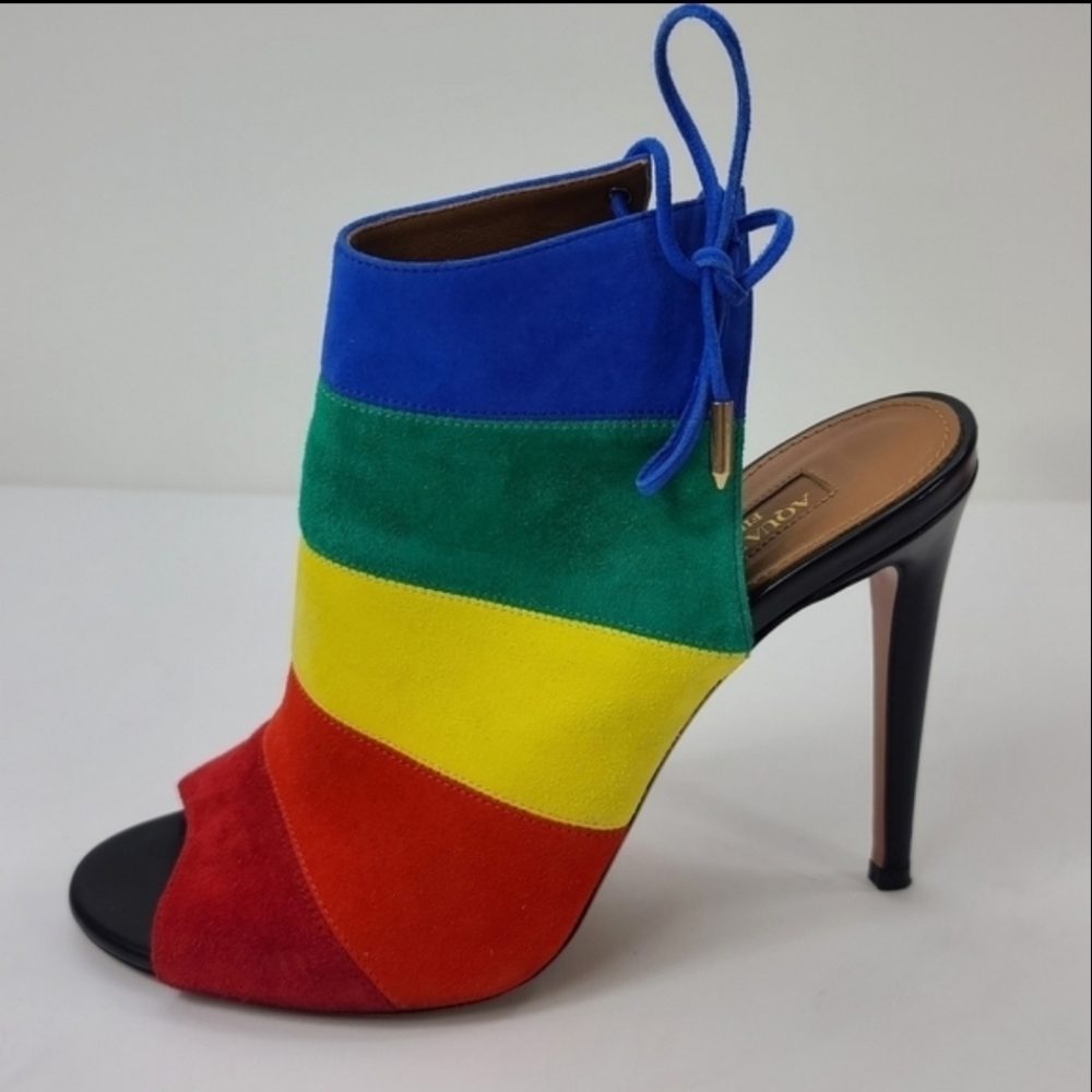 💙💜💛 AQUAZURRA RAINBOW Booties ❤️💚🧡